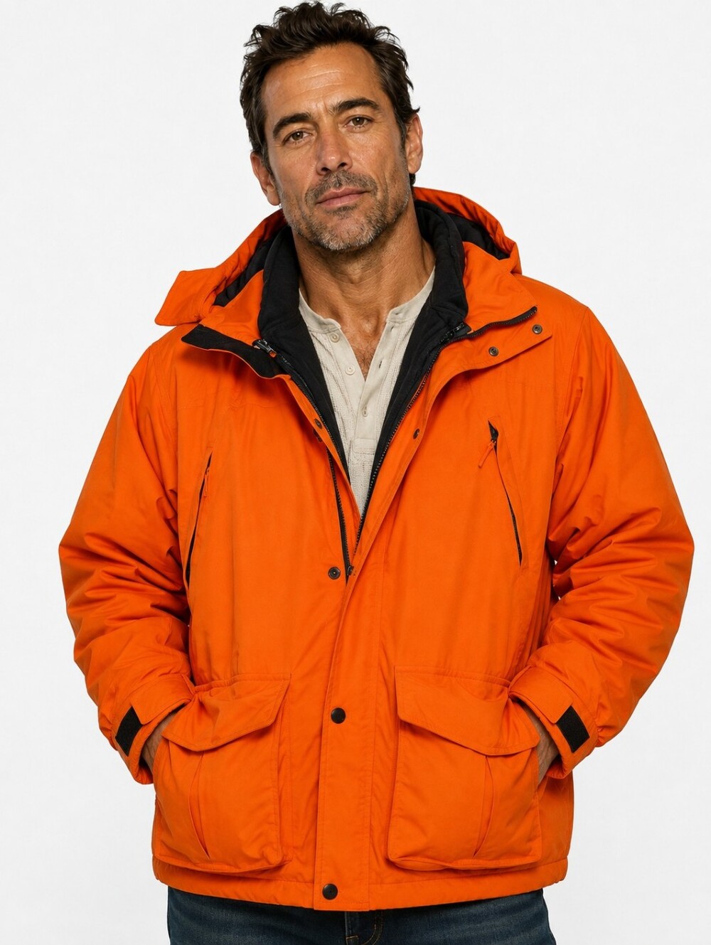 Vintage Cabela's Dry-Plus 3-in-1 Blaze Orange Hunting Jacket Parka XL